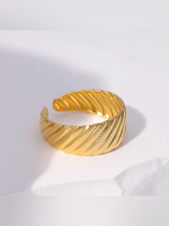 Jewelry - Gold Textured Open Band Ring - Women's Fashion Jewelry